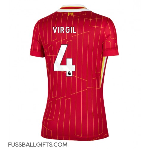 Liverpool Virgil van Dijk #4 Fußballbekleidung Heimtrikot Damen 2024-25 Kurzarm